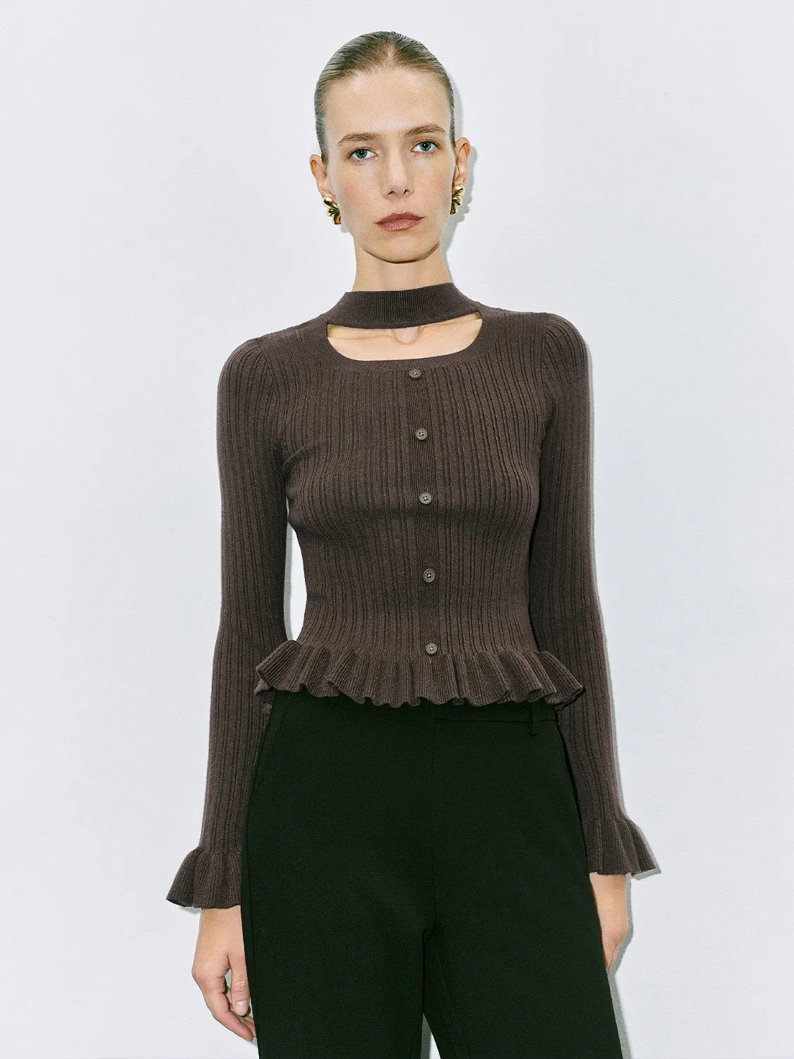 Keyhole Neck Knitted T-Shirts sold by Urban Revivo