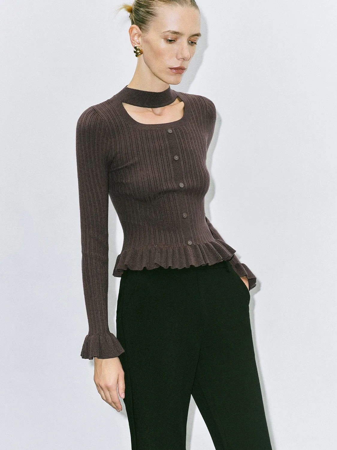 Keyhole Neck Knitted T-Shirts sold by Urban Revivo product image thumbnail 2