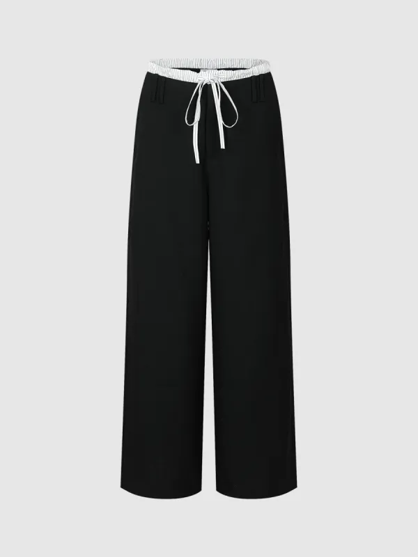 Drawstring Wide-Leg Pants sold by Urban Revivo