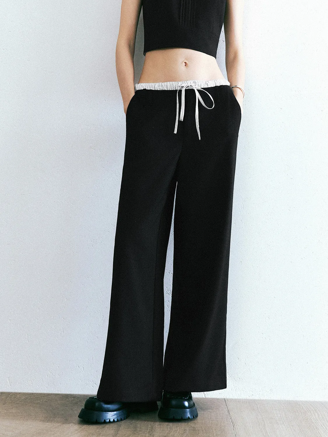 Drawstring Wide-Leg Pants sold by Urban Revivo product image thumbnail 2