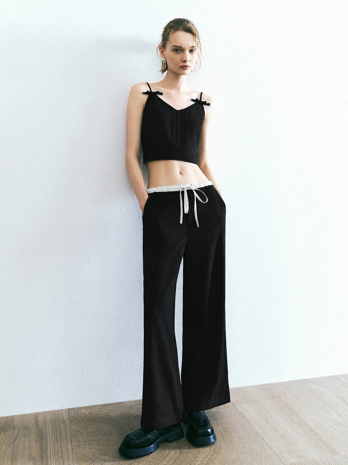 Drawstring Wide-Leg Pants sold by Urban Revivo product image thumbnail 5