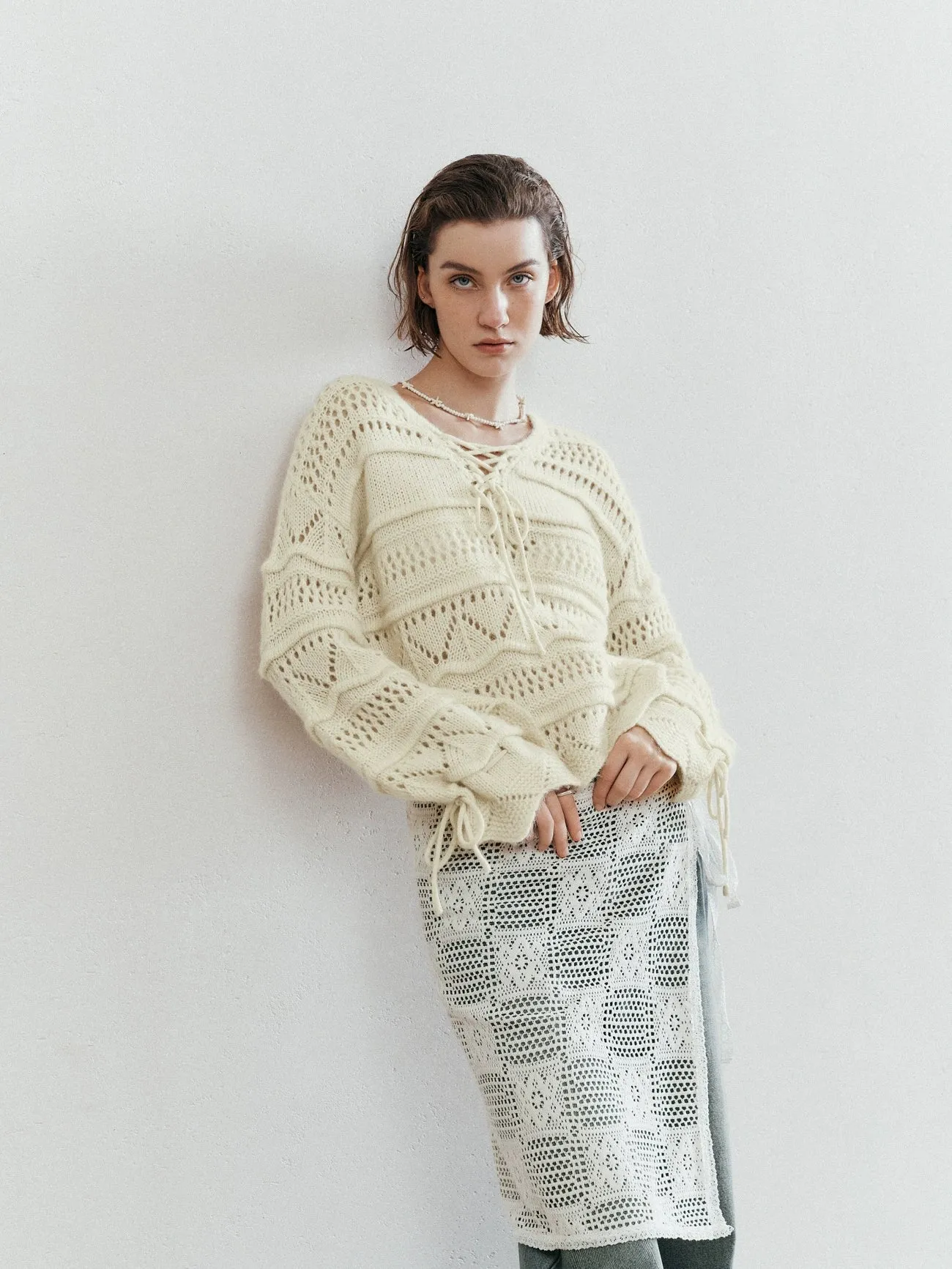 Crochet Knitted T-Shirts sold by Urban Revivo product image thumbnail 2