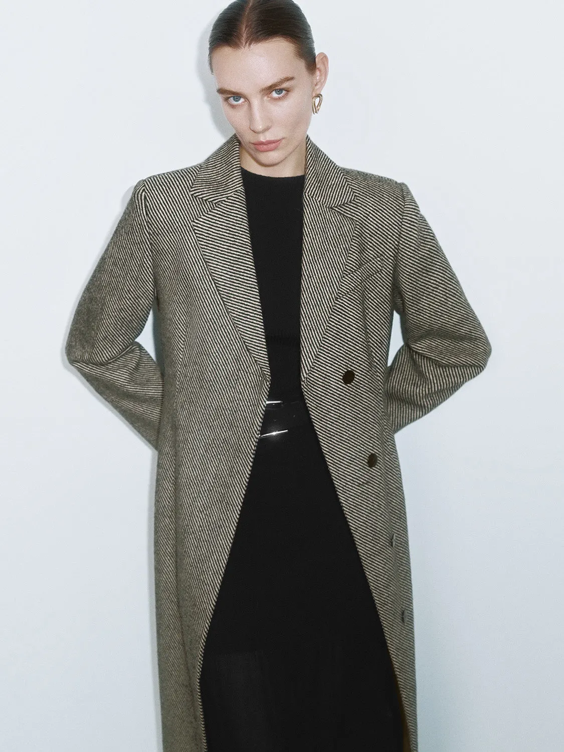 Double Breasted Long Wool Blend Coats sold by Urban Revivo product image thumbnail 4