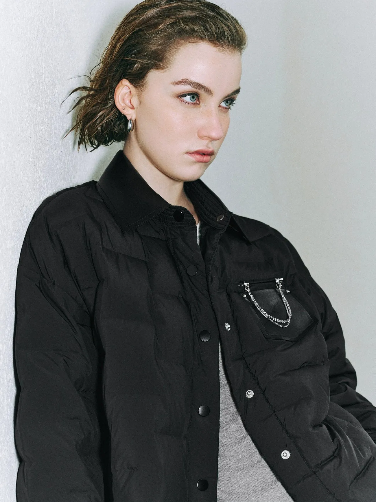 Chain Decor Down Outerwear sold by Urban Revivo product image thumbnail 3