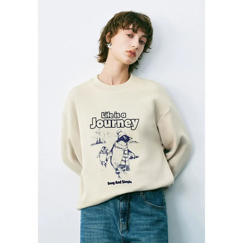 Crew Neck Loose Sweatshirts sold by Urban Revivo product image thumbnail 5