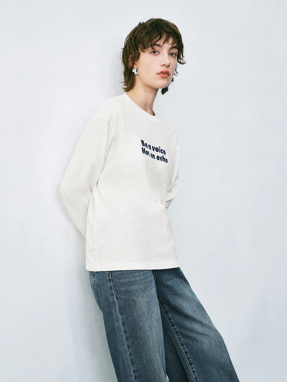 Crew Neck Loose T-Shirts sold by Urban Revivo