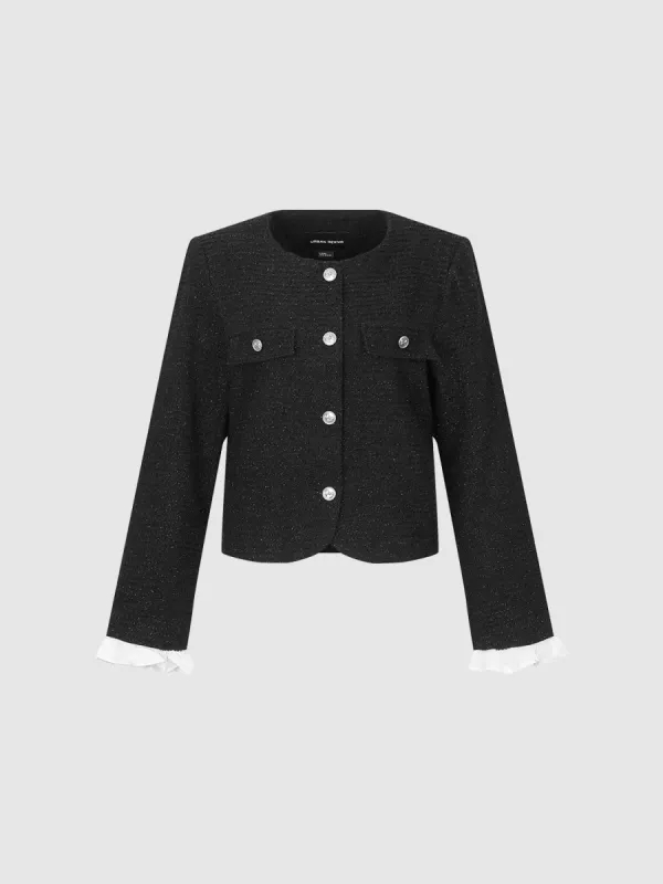 Button Up Tweed Denim Jackets sold by Urban Revivo