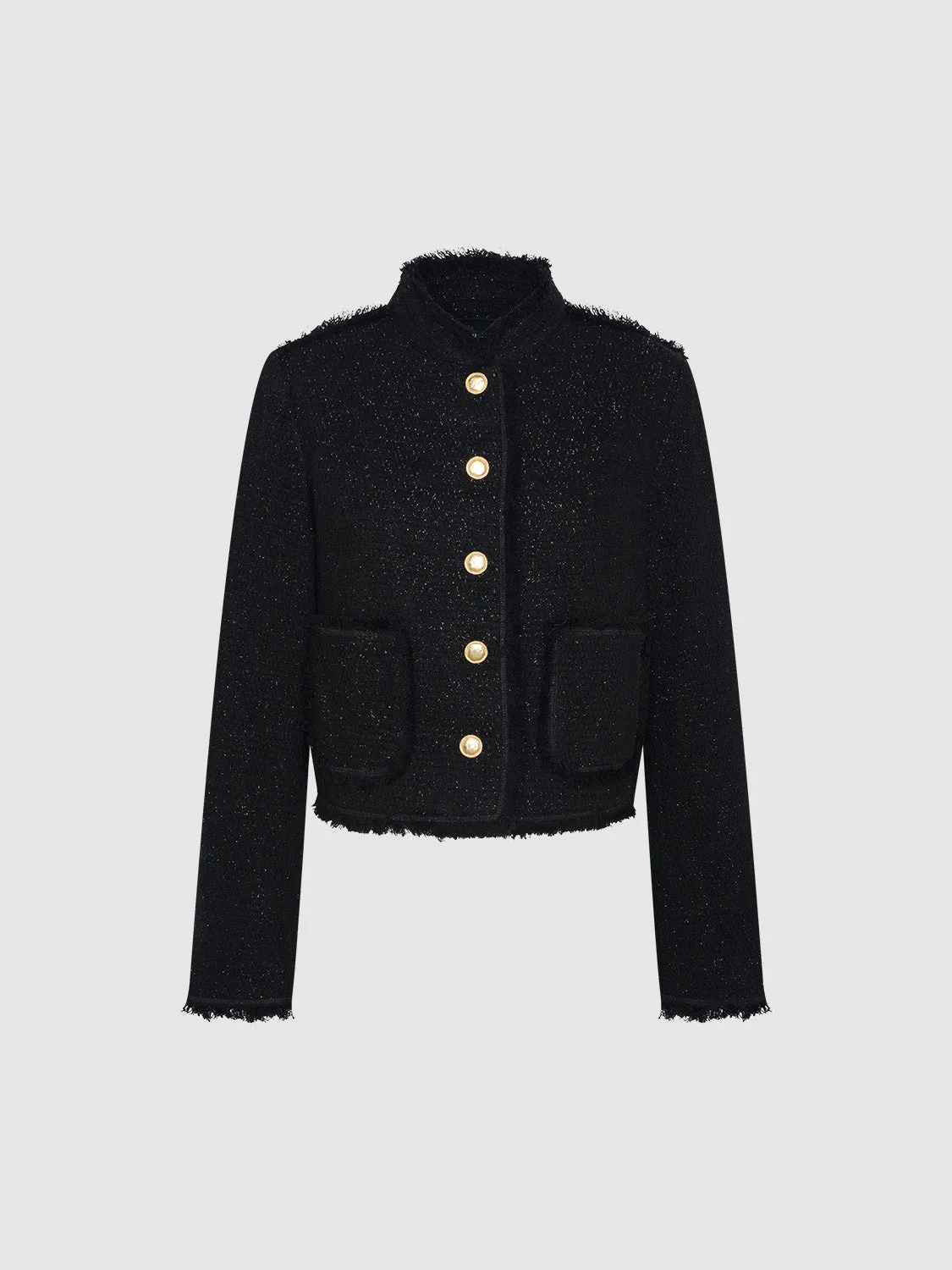 Button Up Tweed Denim Jackets sold by Urban Revivo product image thumbnail 3