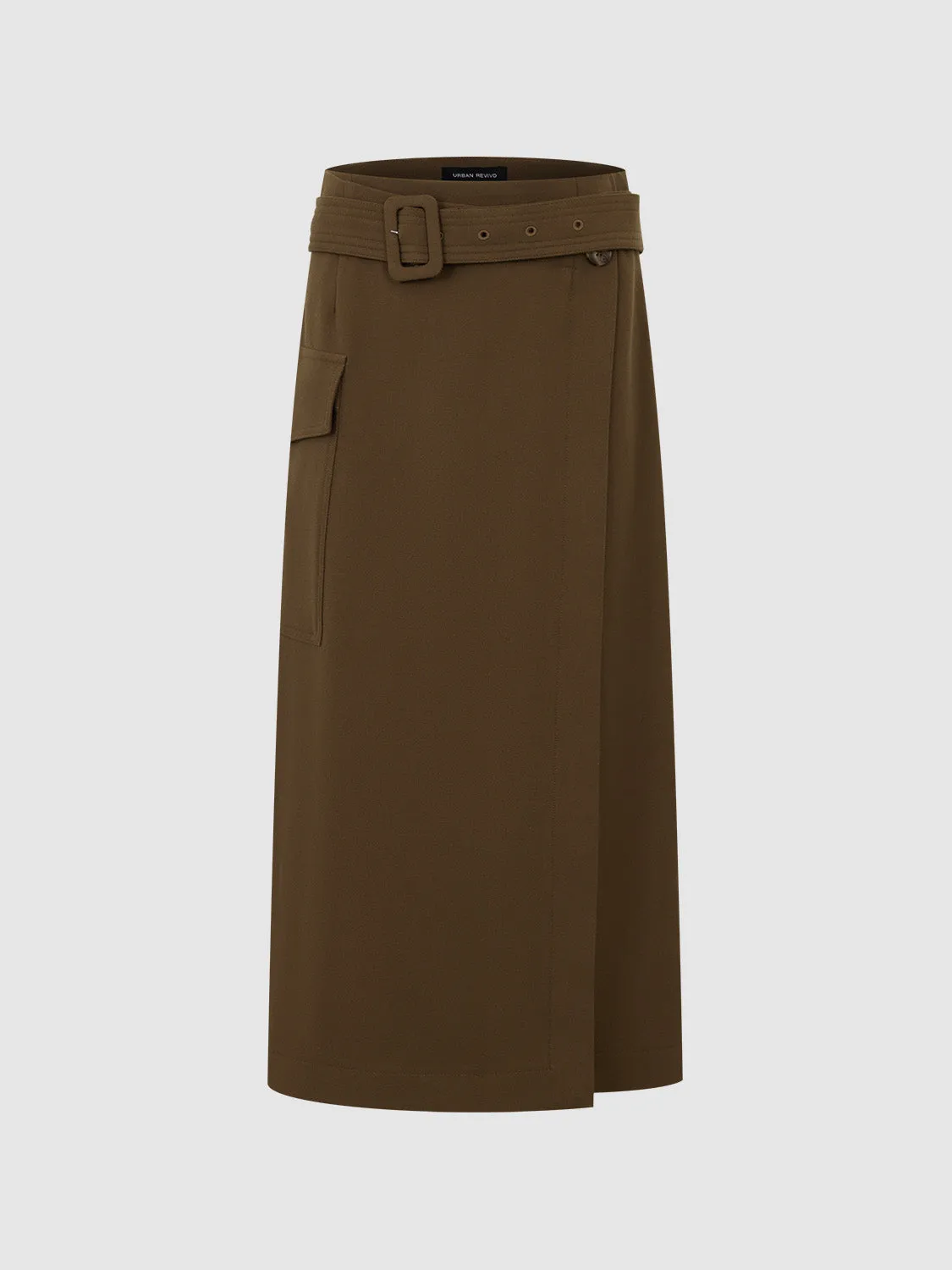 Belt Decor Straight Skirts sold by Urban Revivo