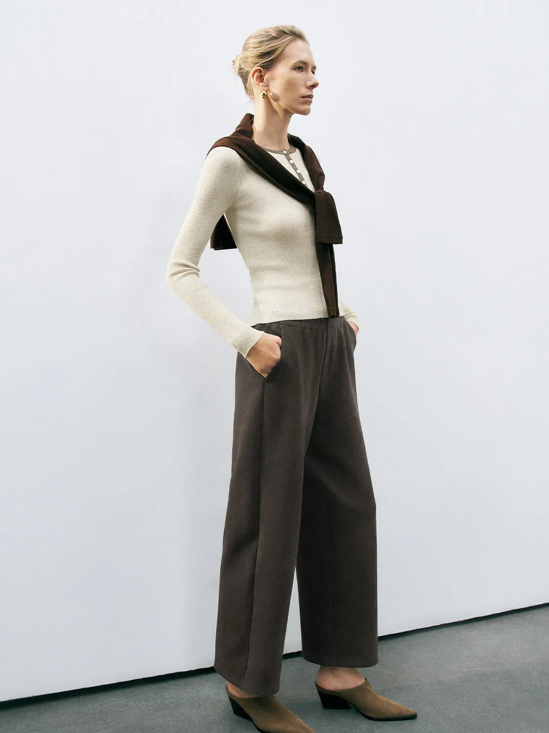 Button Half Placket Knitted T-Shirts sold by Urban Revivo product image thumbnail 4