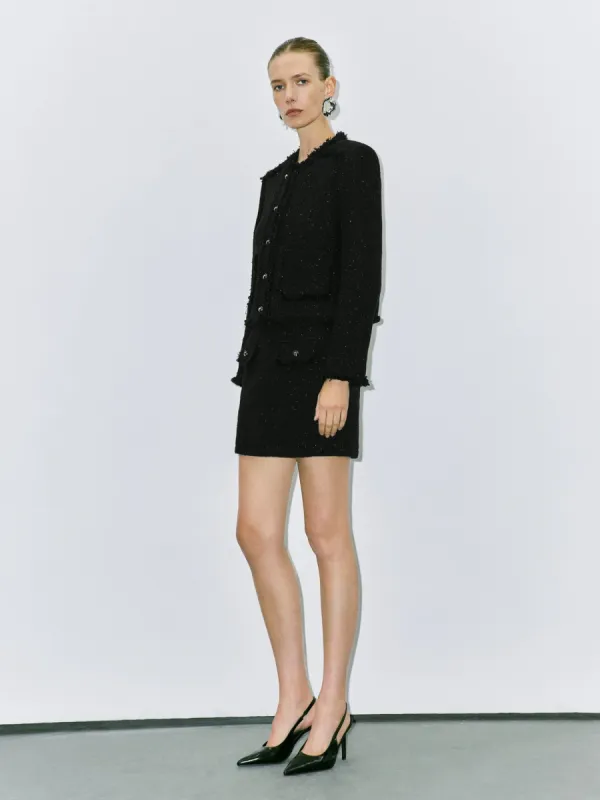 Button Tweed Denim Jackets sold by Urban Revivo
