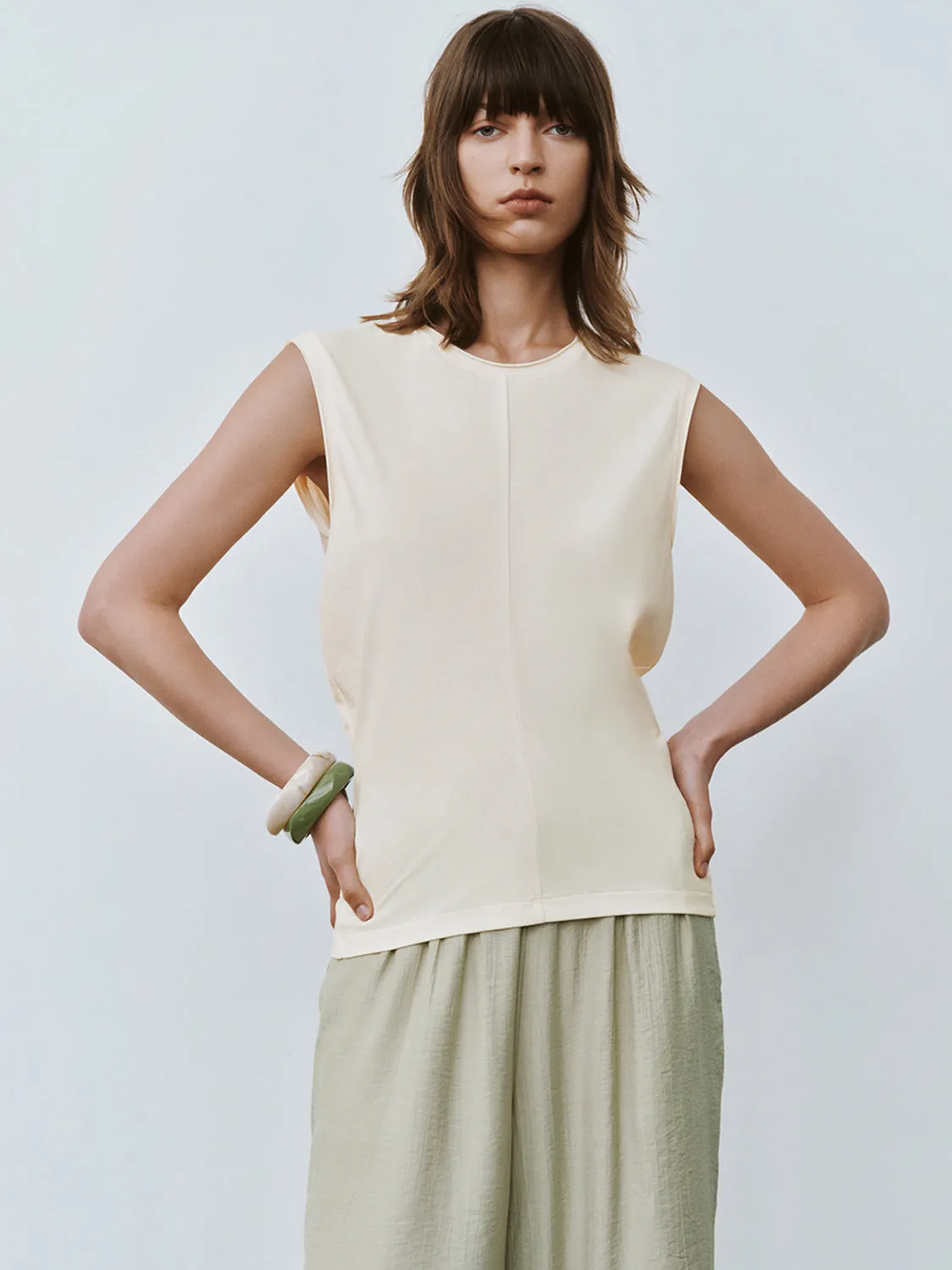 Crew Neck Skater Tank Top sold by Urban Revivo