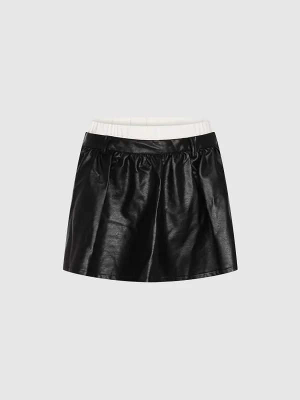 Leather Short A-Line Skirts sold by Urban Revivo