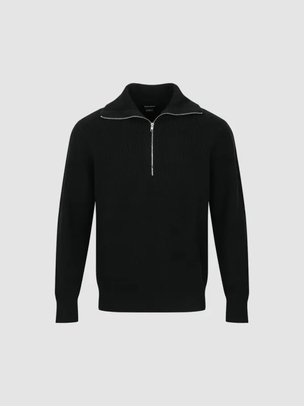 Zip Half Placket Knitted T-Shirts sold by Urban Revivo