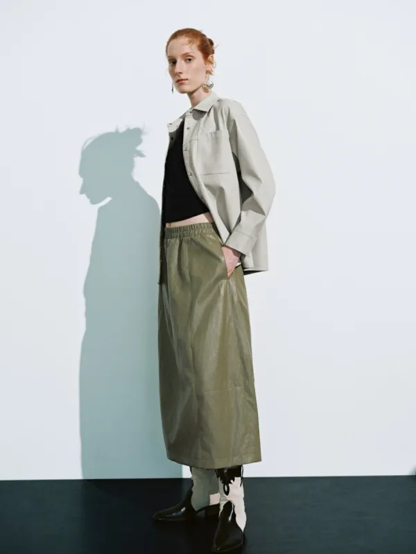 Leather Oversized A-Line Skirts sold by Urban Revivo