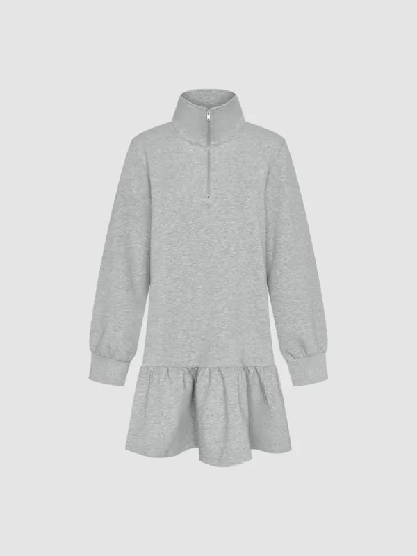 Zip Half Placket Leisure A-Line Dresses sold by Urban Revivo