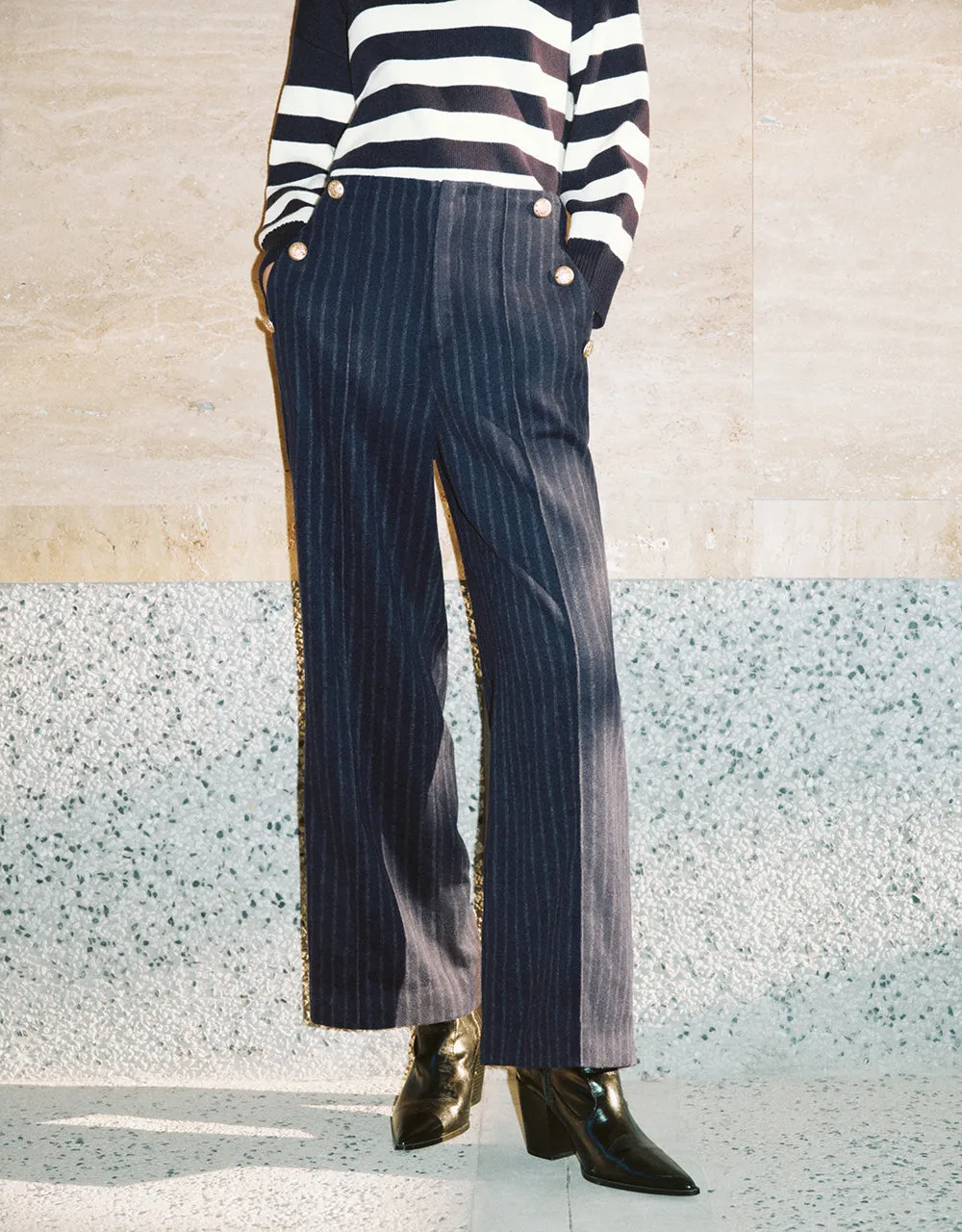Striped Wide-Leg Pants sold by Urban Revivo product image thumbnail 2