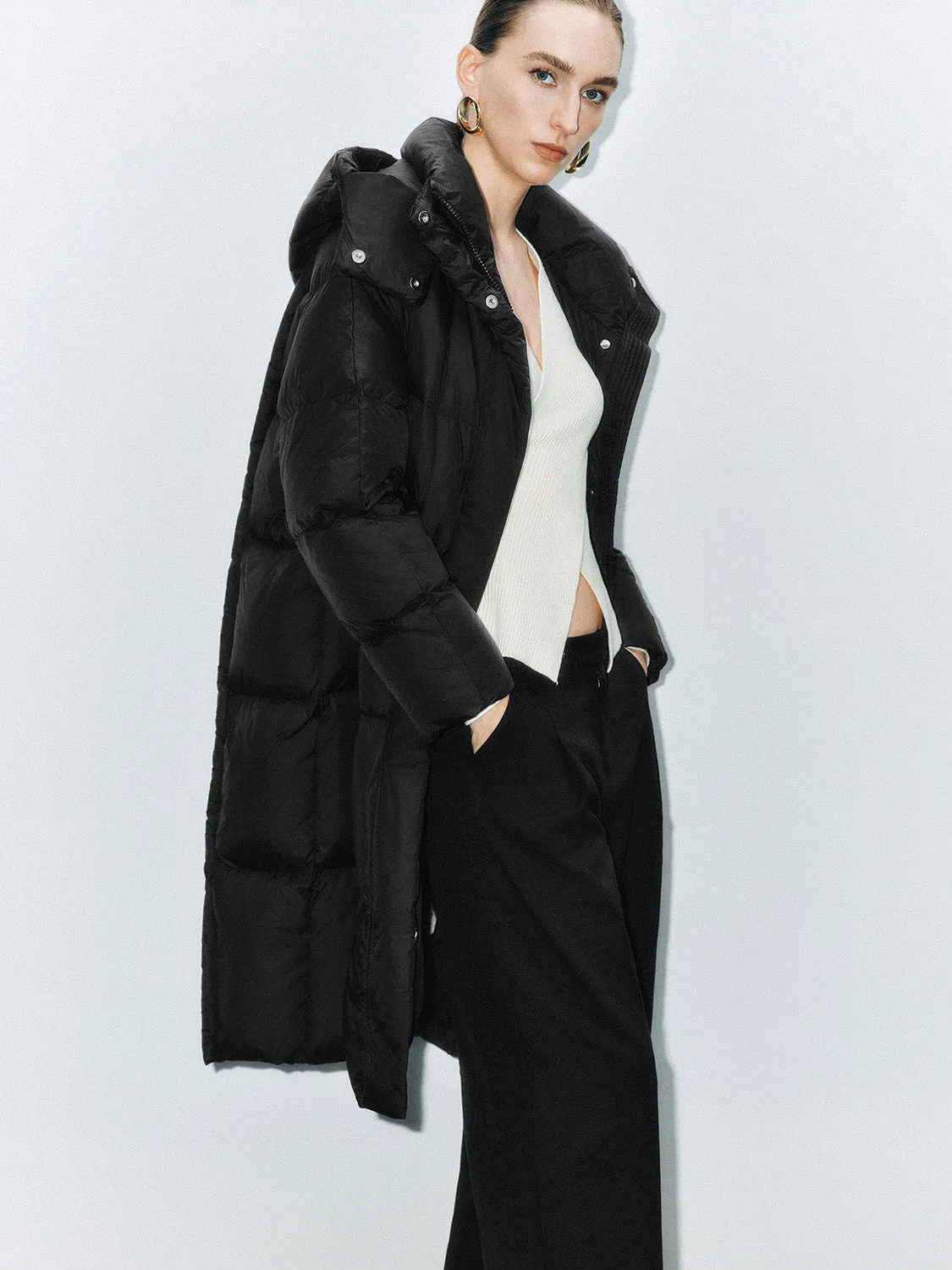 Long Padded Quilted Down Outerwear sold by Urban Revivo product image thumbnail 2