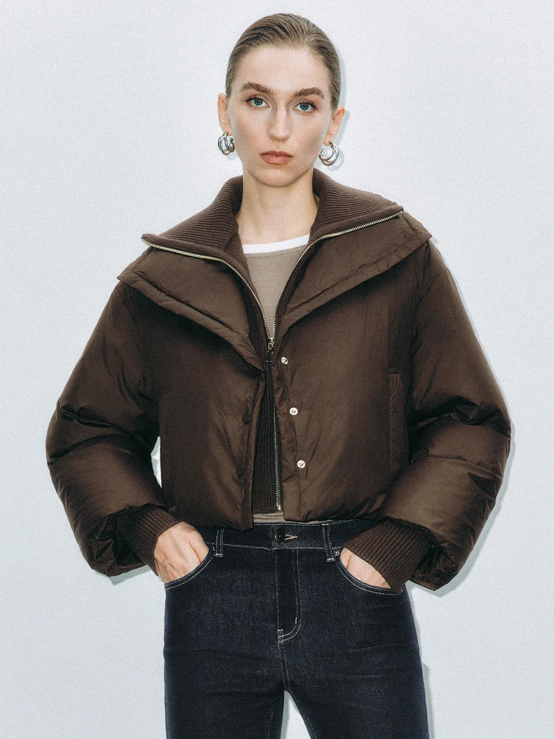 Cropped Padded Down Outerwear sold by Urban Revivo