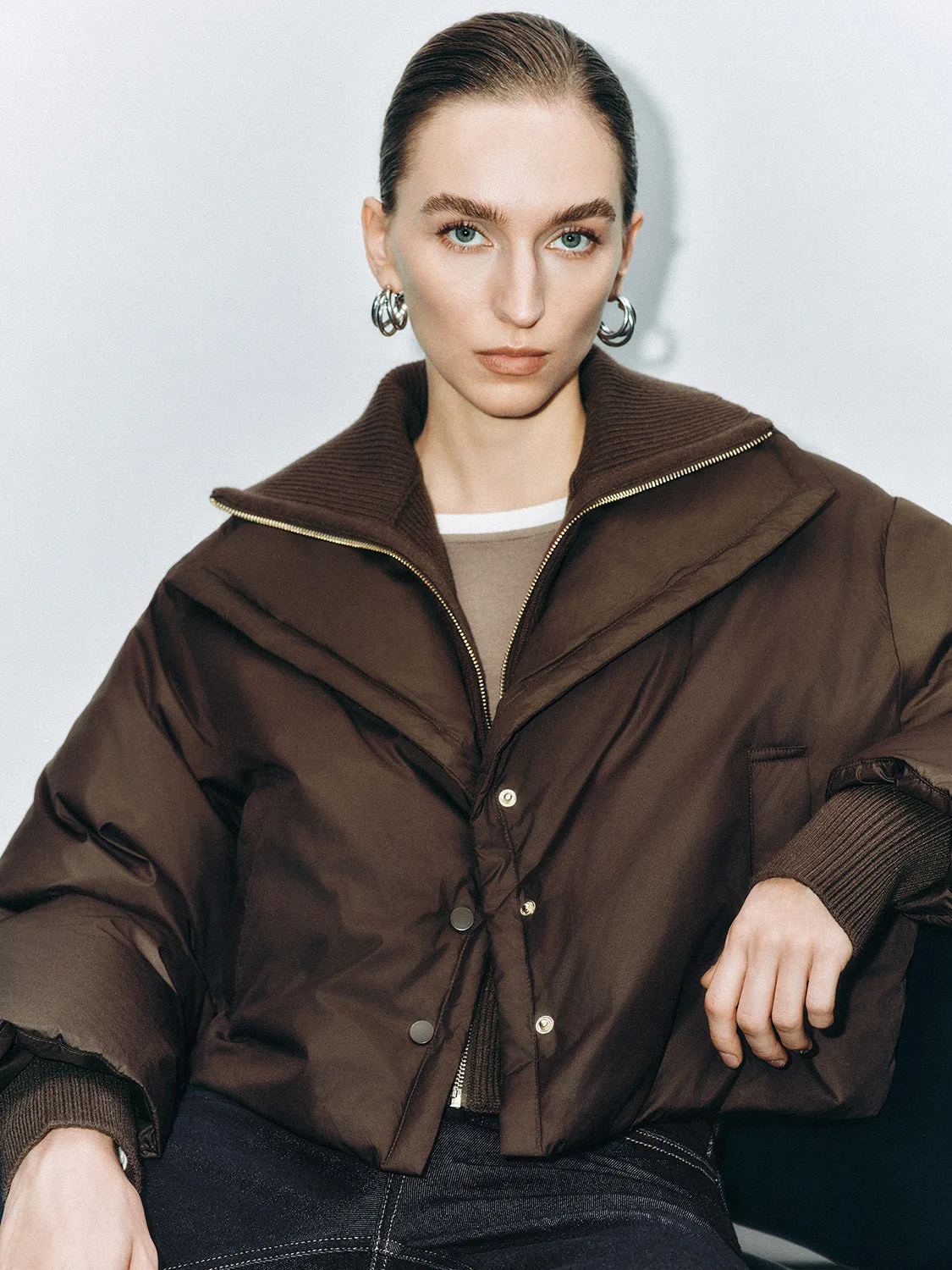 Cropped Padded Down Outerwear sold by Urban Revivo product image thumbnail 2