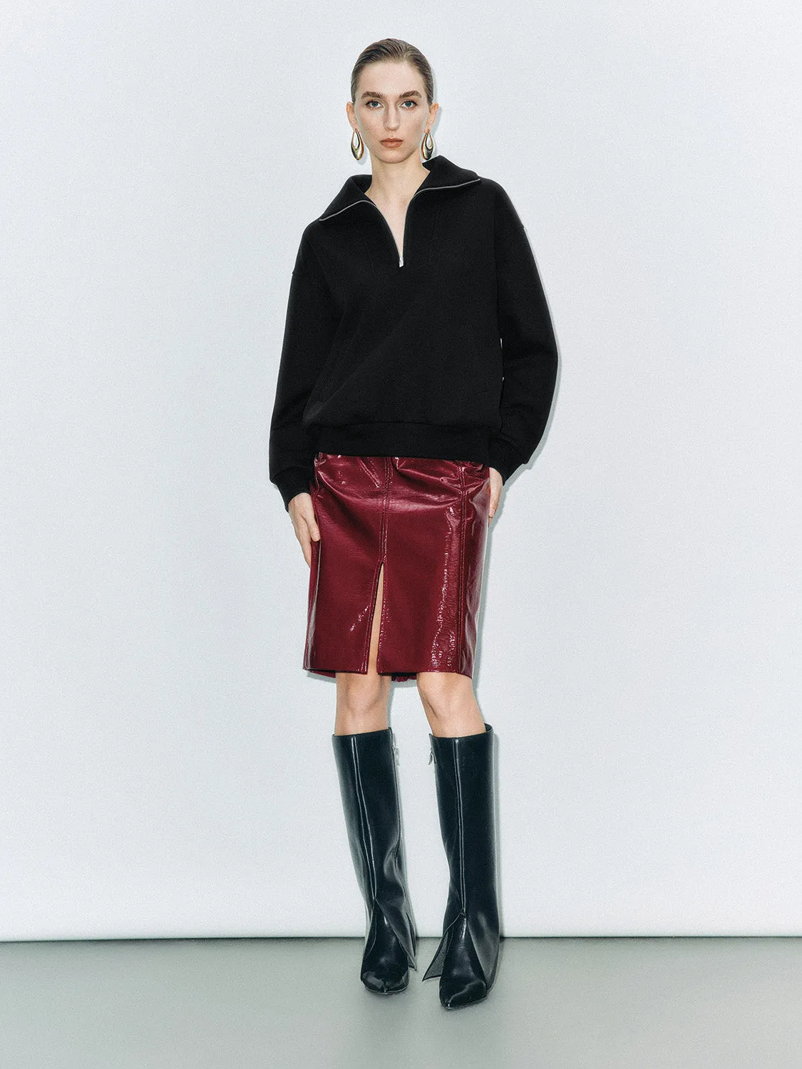 Lapel Oversized Sweatshirts sold by Urban Revivo product image thumbnail 4