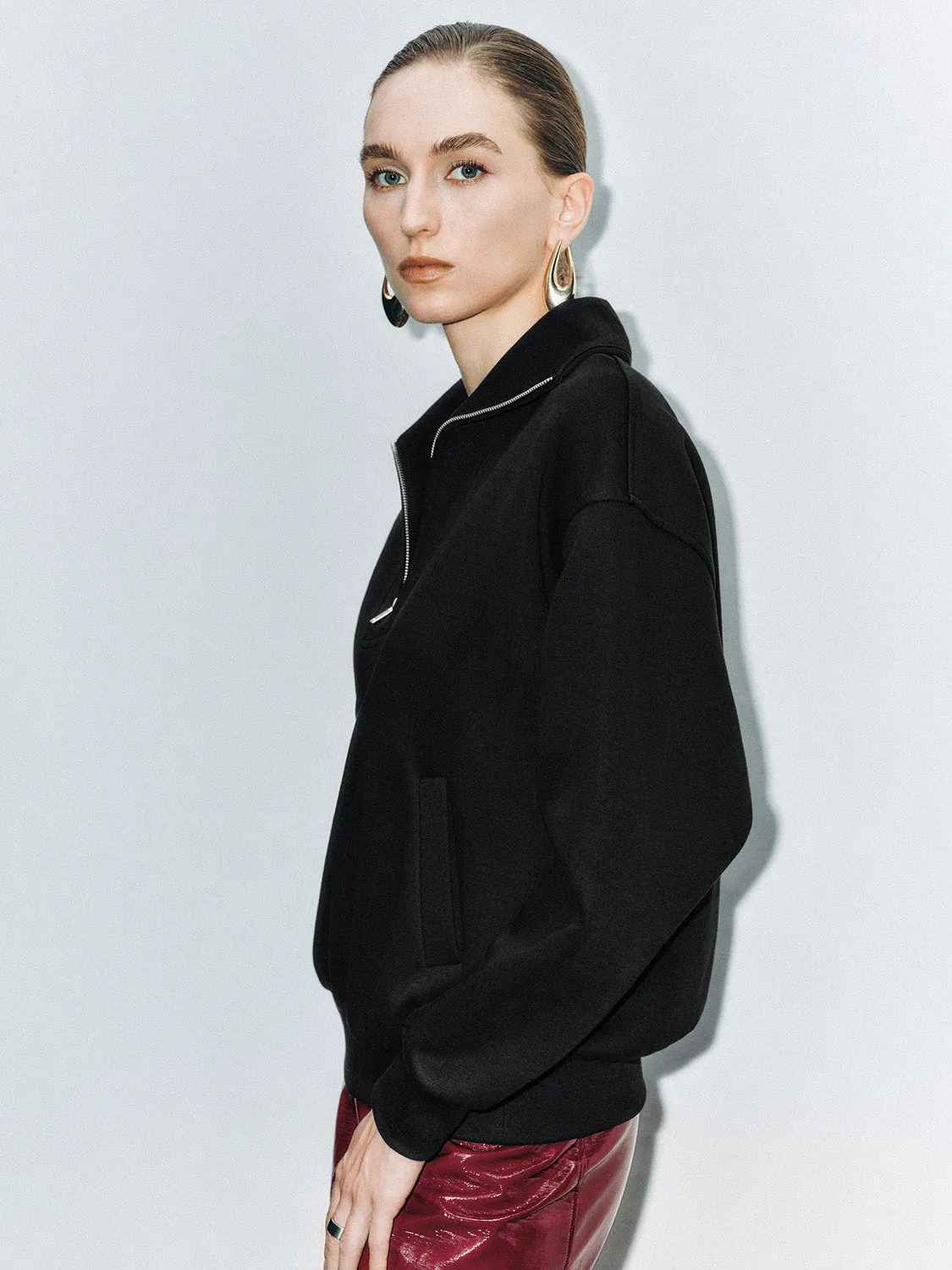 Lapel Oversized Sweatshirts sold by Urban Revivo product image thumbnail 2