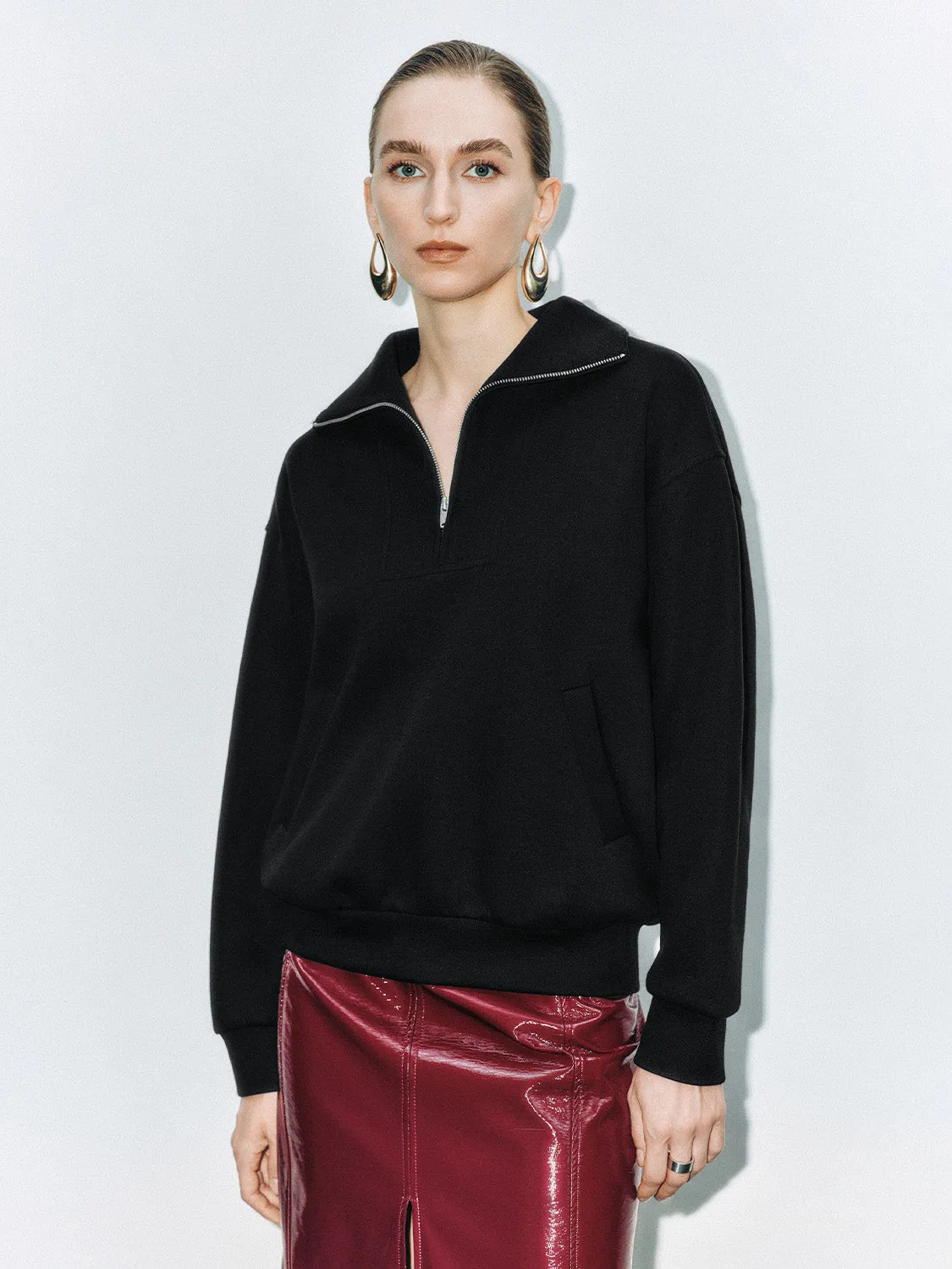 Lapel Oversized Sweatshirts sold by Urban Revivo