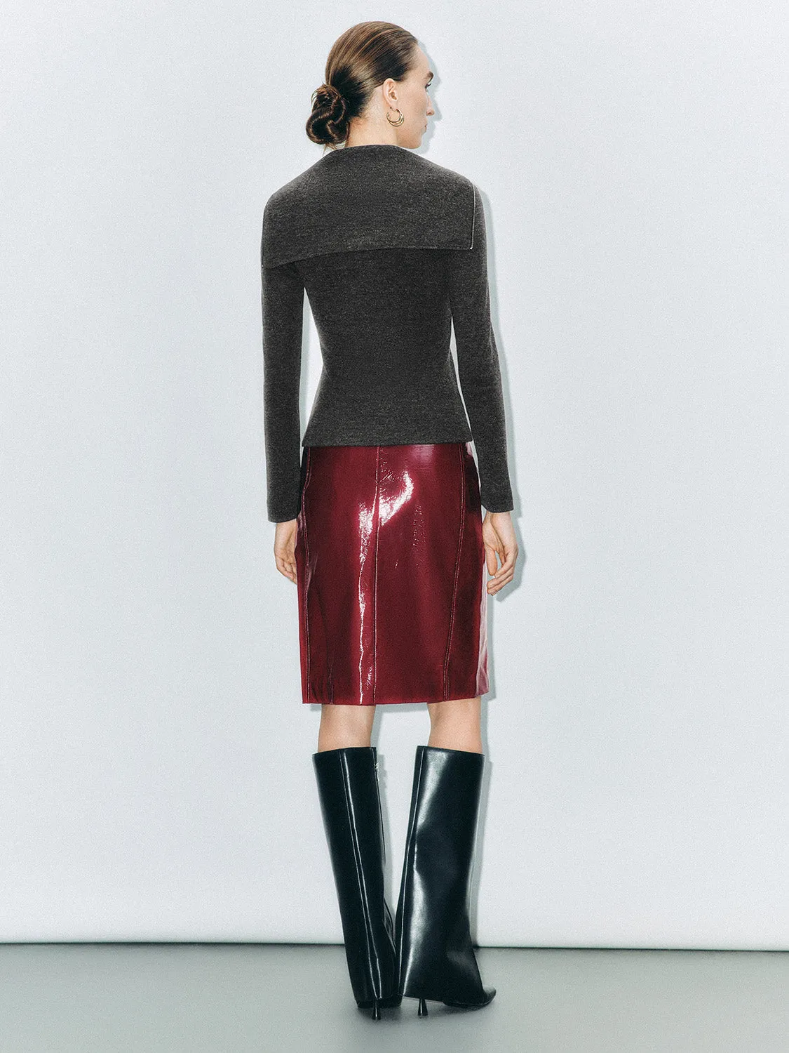 Lapel Zip Half Placket Skinny T-Shirts sold by Urban Revivo product image thumbnail 3