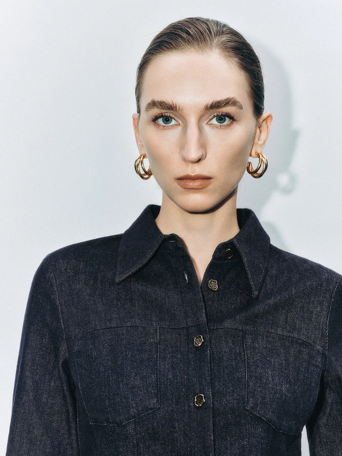 Flared Sleeve Denim Shirts sold by Urban Revivo product image thumbnail 5