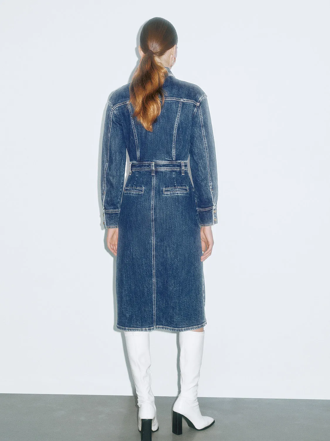 Shirt Collar Denim Dresses sold by Urban Revivo product image thumbnail 3