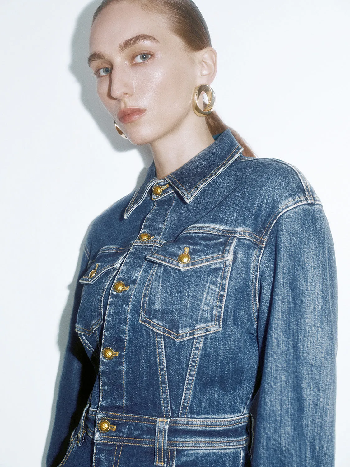 Shirt Collar Denim Dresses sold by Urban Revivo product image thumbnail 5