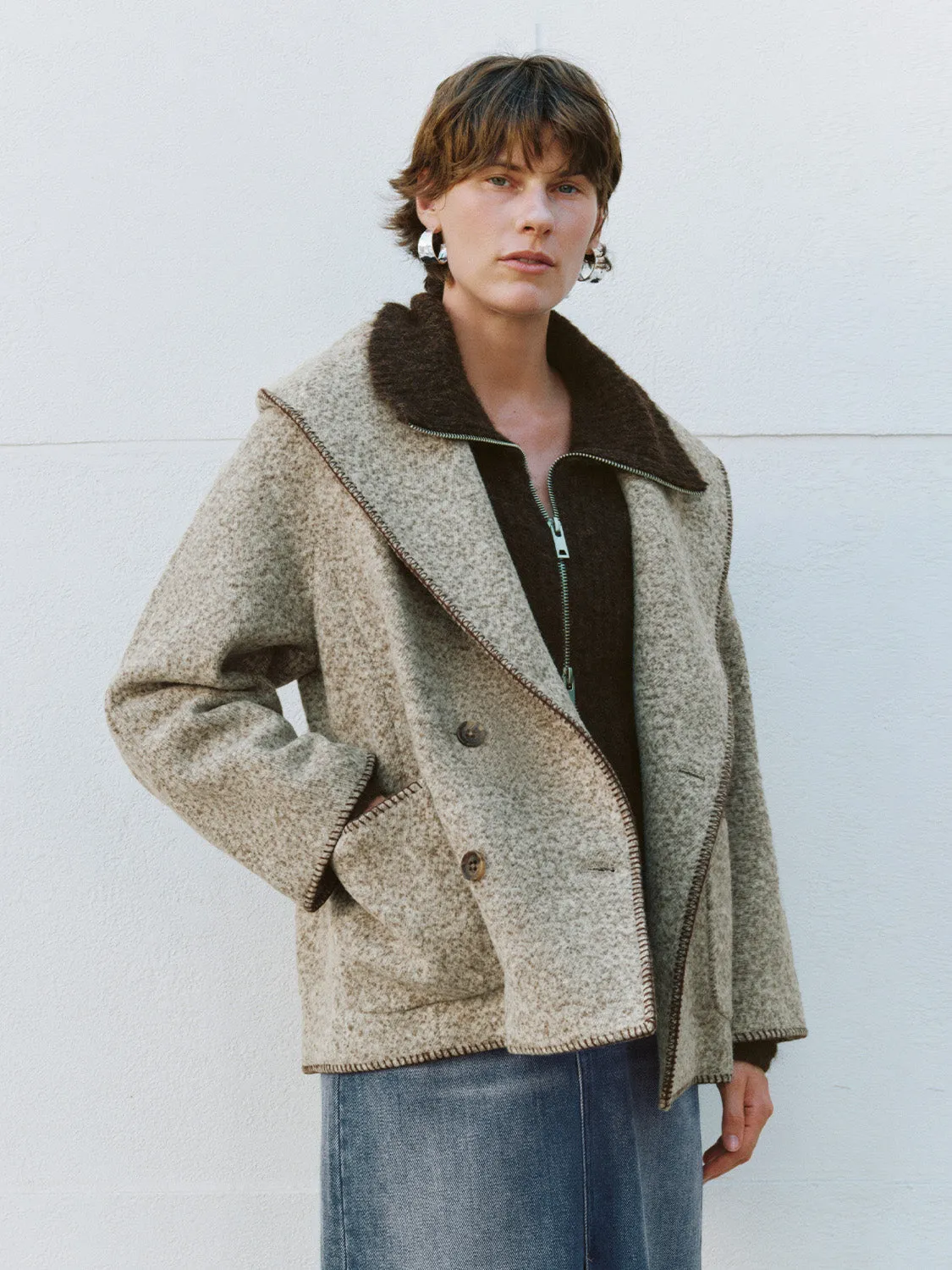 Double Breasted Patch Pocket Jackets sold by Urban Revivo product image thumbnail 2