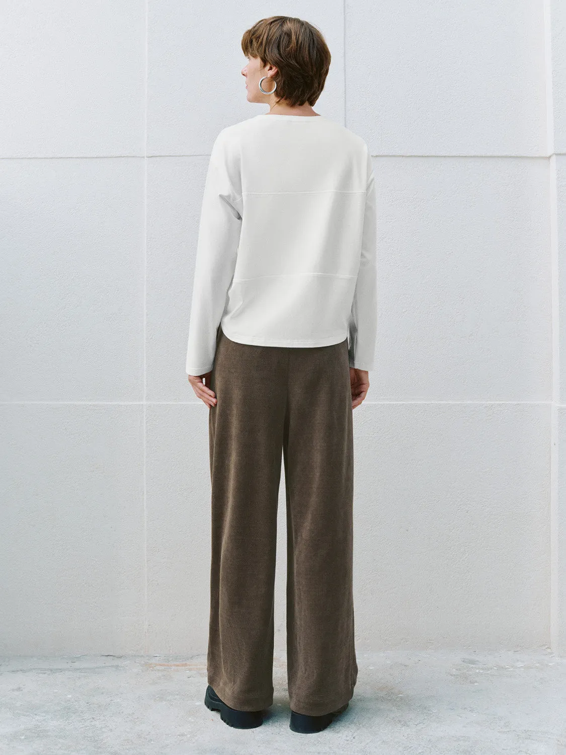 Crew Neck Long Sleeve Loose T-Shirts sold by Urban Revivo product image thumbnail 3