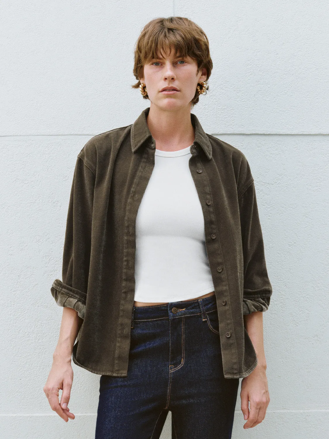Loose Button Up Denim Shirts sold by Urban Revivo