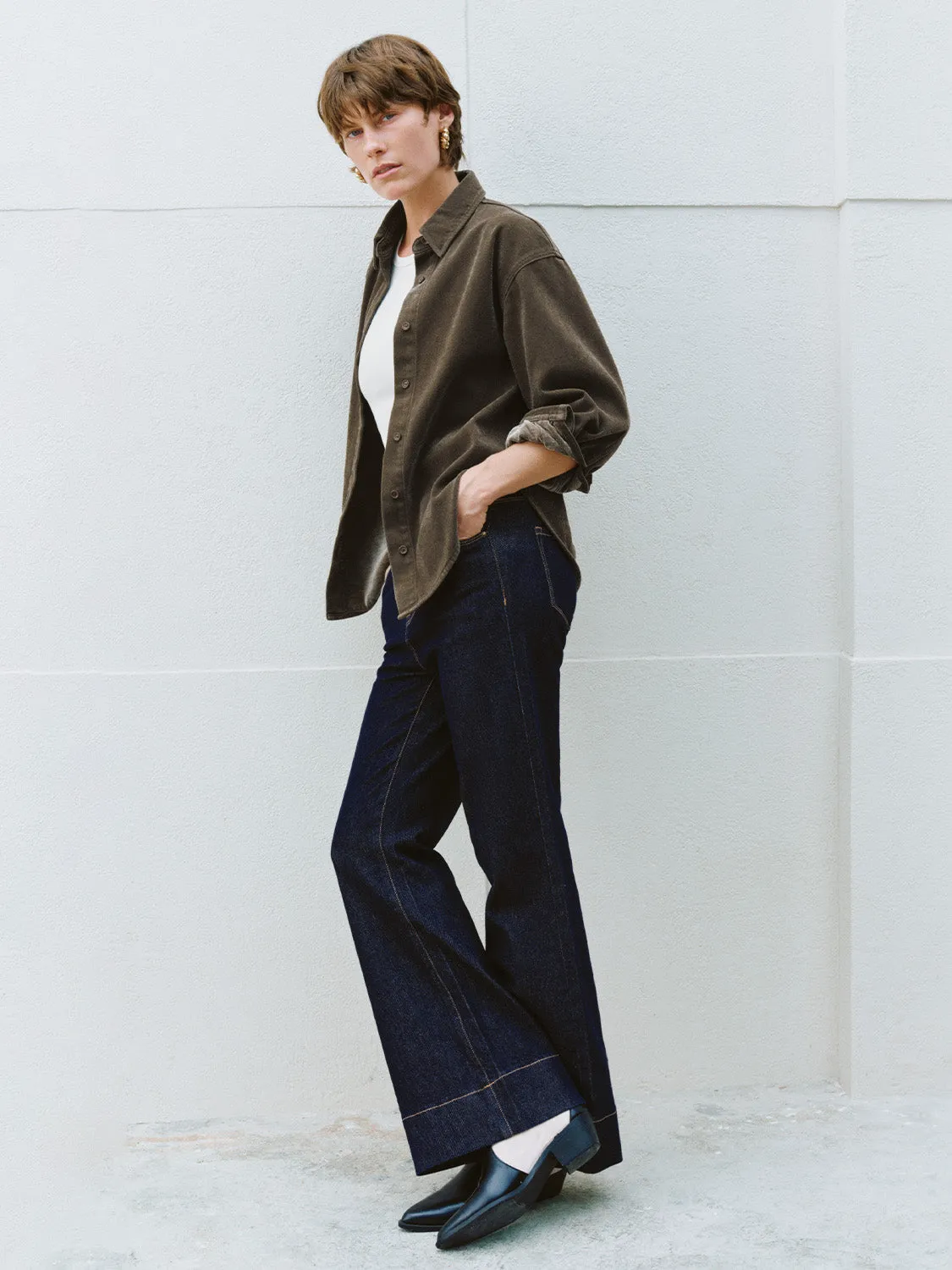 Loose Button Up Denim Shirts sold by Urban Revivo product image thumbnail 4