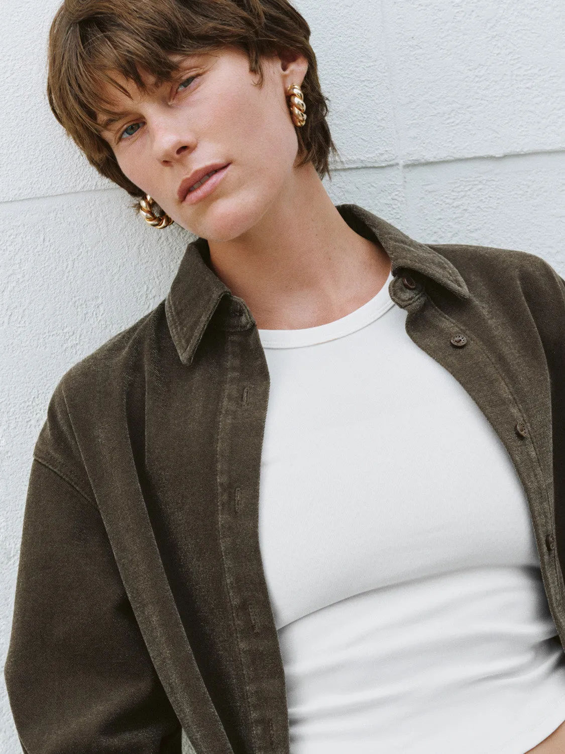 Loose Button Up Denim Shirts sold by Urban Revivo product image thumbnail 5