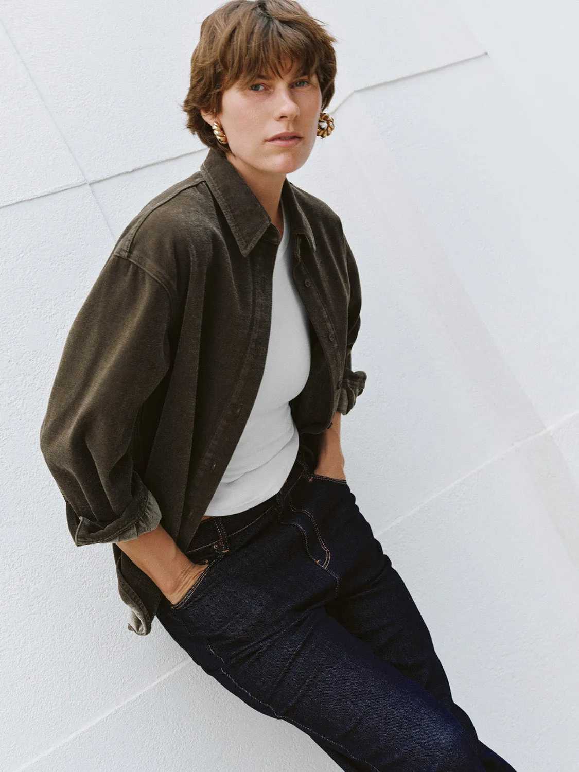 Loose Button Up Denim Shirts sold by Urban Revivo product image thumbnail 2