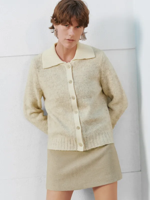 Lapel Button Up Knitted Cardigans sold by Urban Revivo