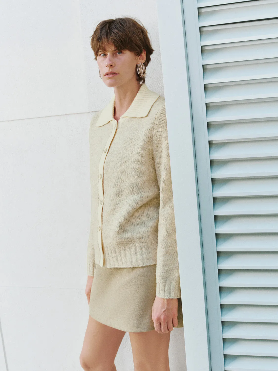 Lapel Button Up Knitted Cardigans sold by Urban Revivo product image thumbnail 2