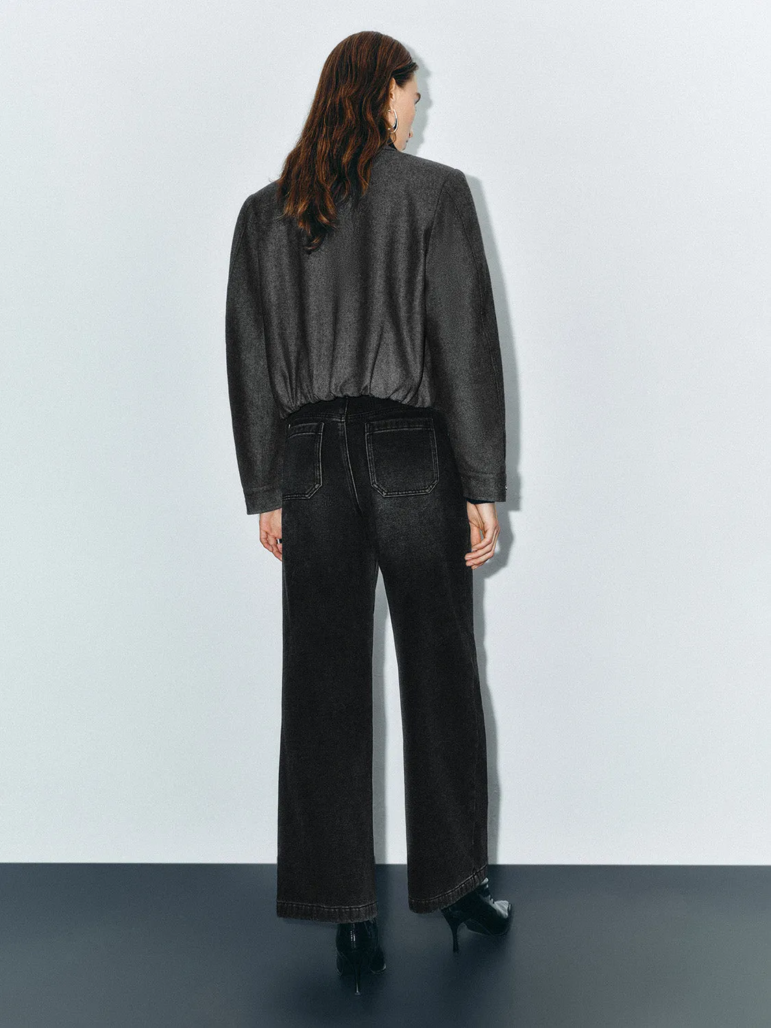 Loose Zipper Fly Jackets sold by Urban Revivo product image thumbnail 3