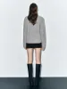 V-Neck Scarf Knitted T-Shirts sold by Urban Revivo