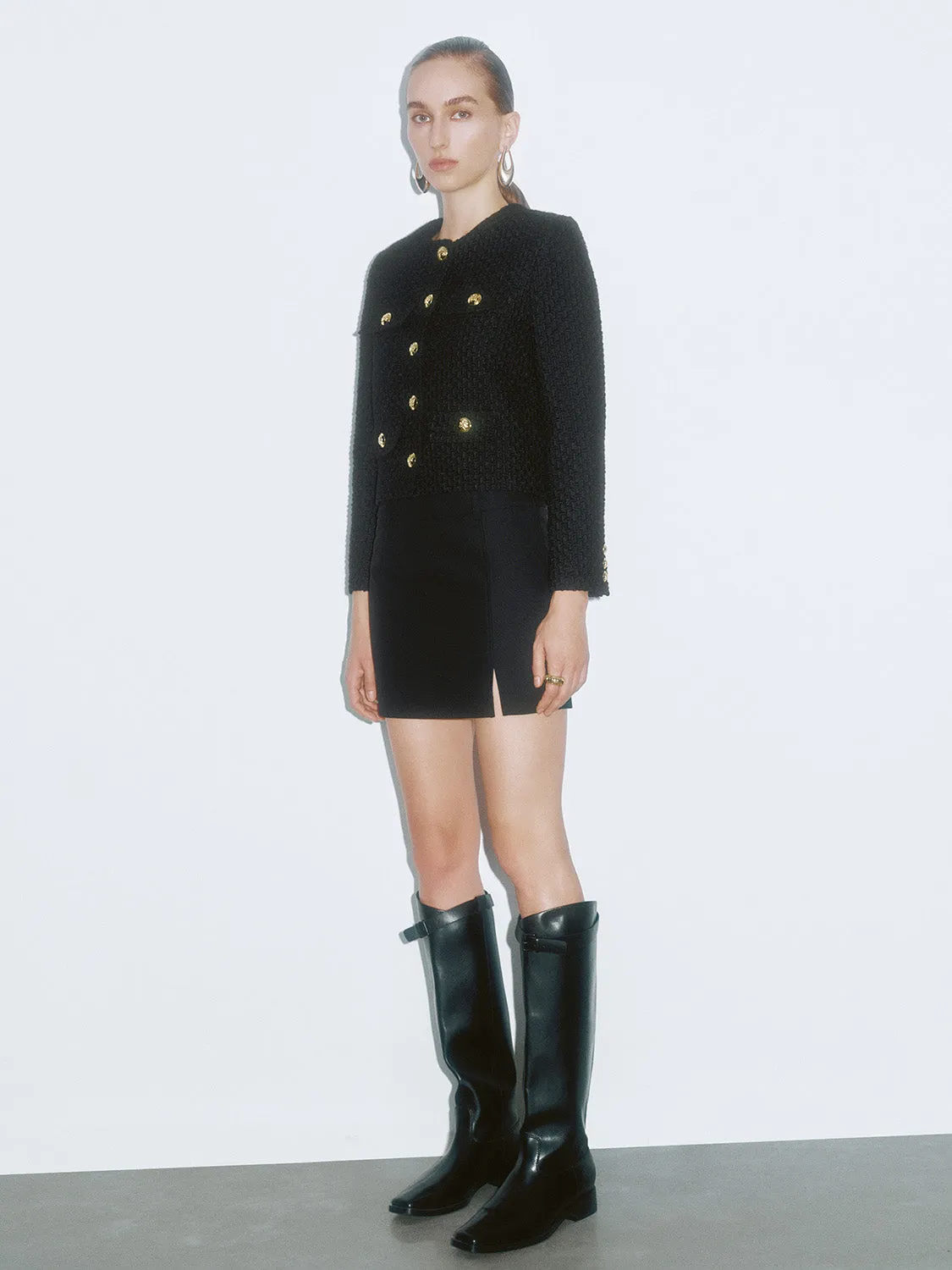Golden Button Regular Tweed Jackets sold by Urban Revivo product image thumbnail 4