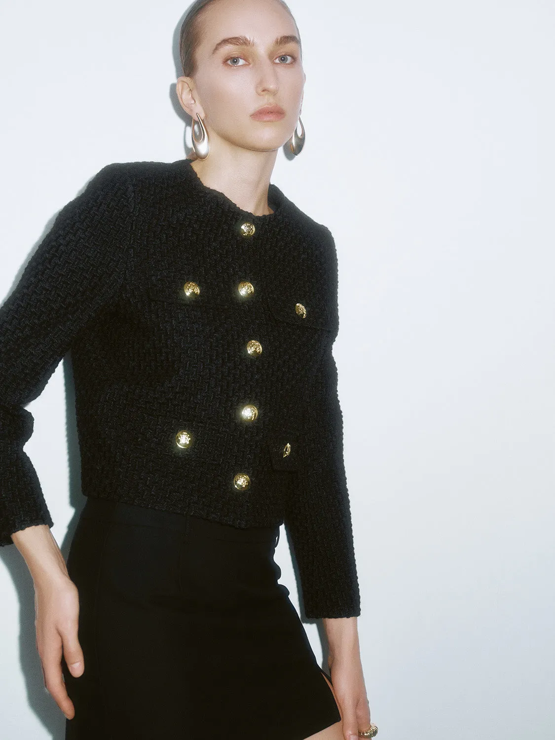 Golden Button Regular Tweed Jackets sold by Urban Revivo product image thumbnail 2