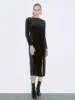 Ruched Split Hem Skinny-Fit Dresses sold by Urban Revivo