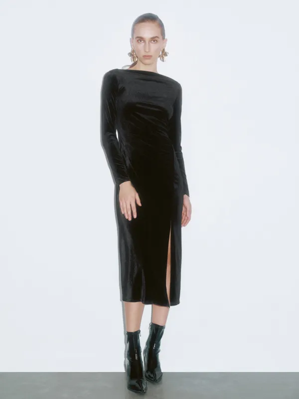 Ruched Split Hem Skinny-Fit Dresses sold by Urban Revivo