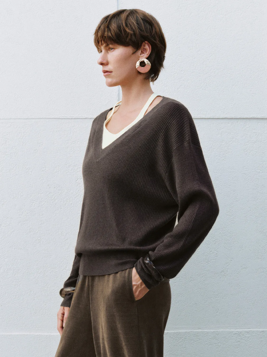 2 In 1 V-Neck Knitted T-Shirts sold by Urban Revivo product image thumbnail 2