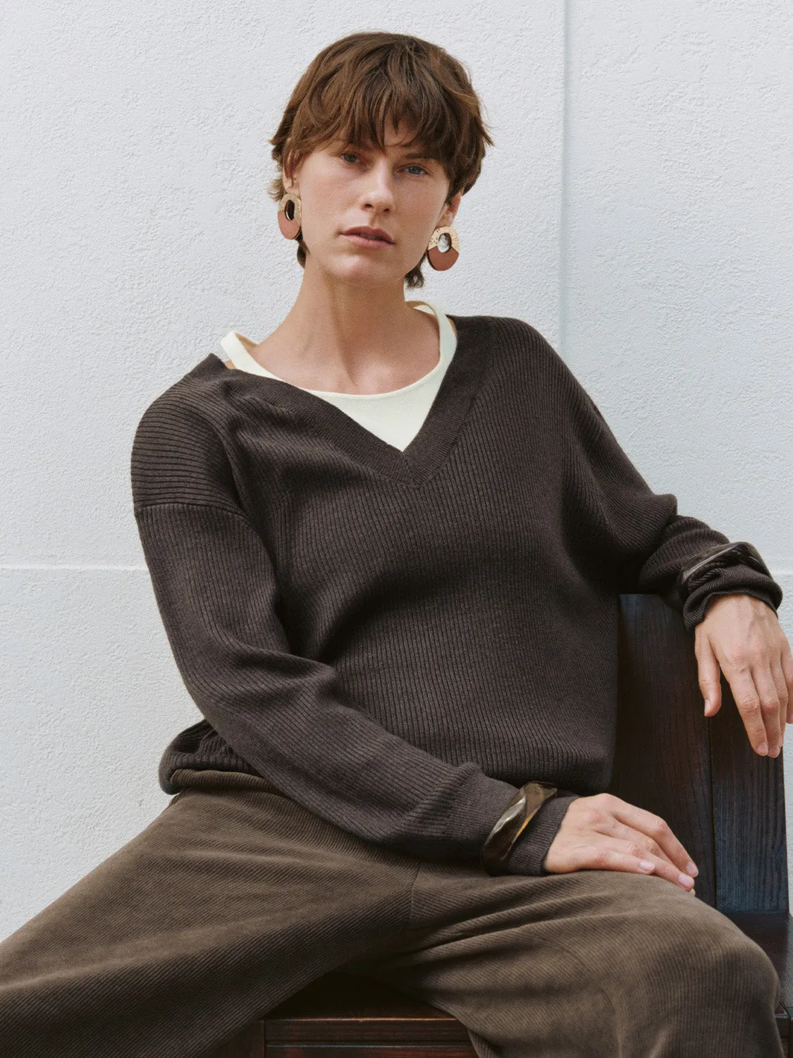 2 In 1 V-Neck Knitted T-Shirts sold by Urban Revivo