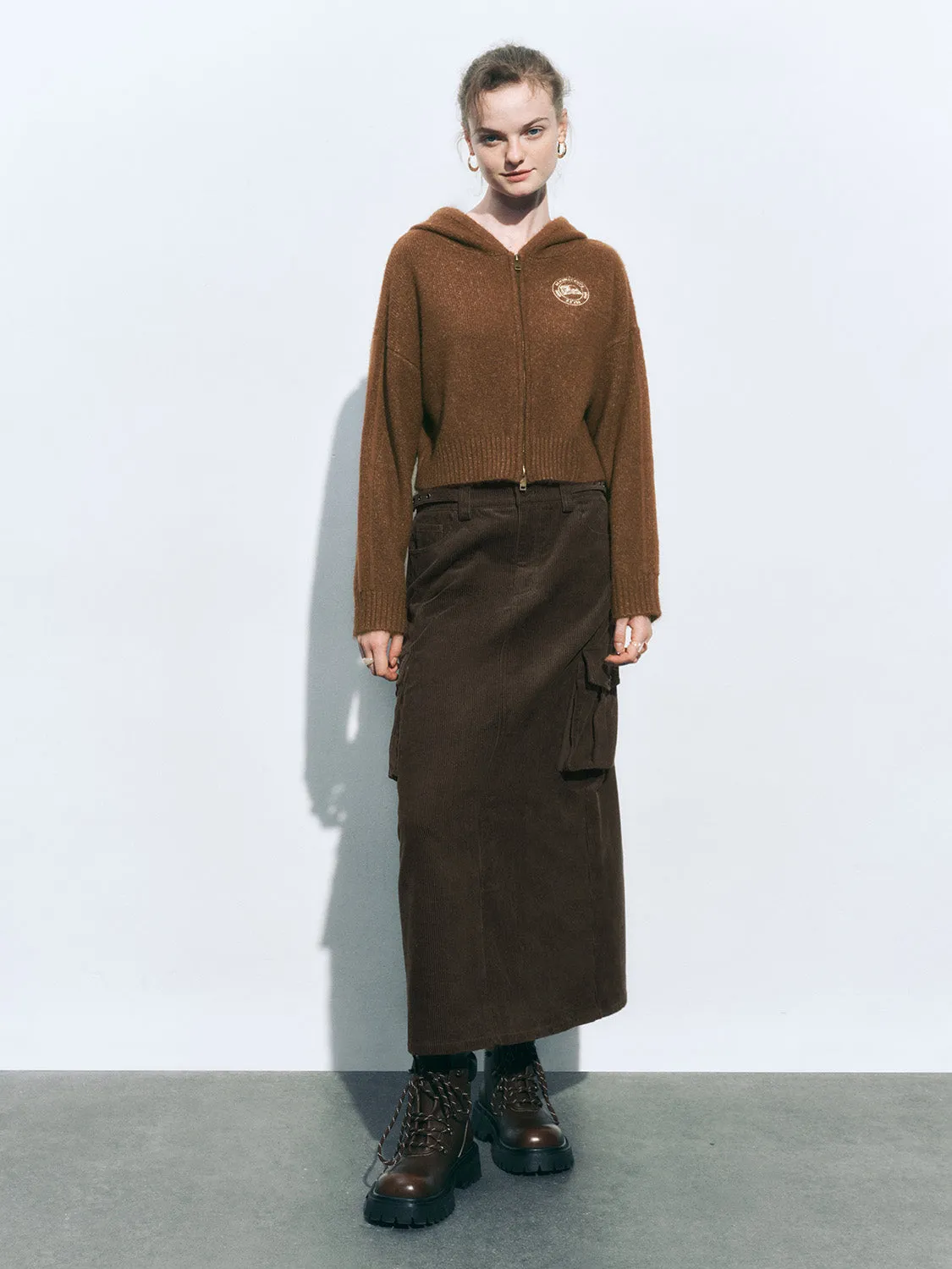 Corduroy Flap Pocket Straight Skirts sold by Urban Revivo product image thumbnail 5