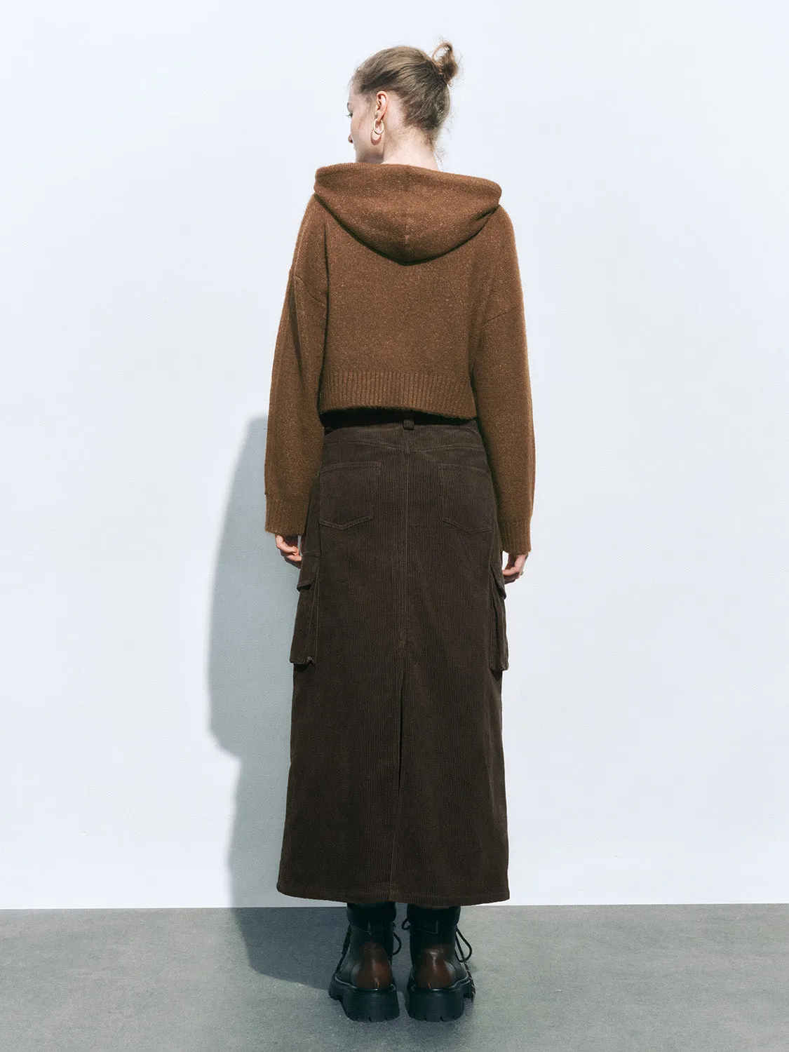 Corduroy Flap Pocket Straight Skirts sold by Urban Revivo product image thumbnail 4