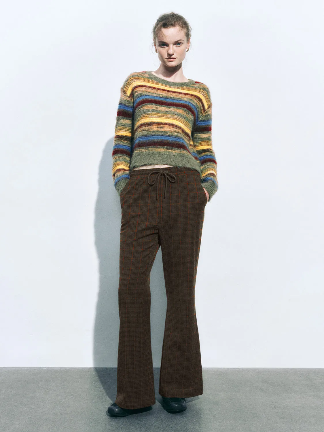 Bow Decor Plaid Flare Pants sold by Urban Revivo product image thumbnail 5